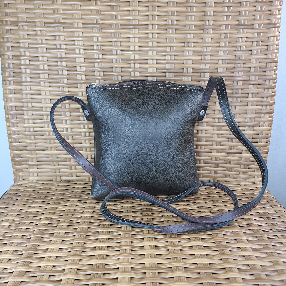 Cartera Bandolera Brown Leather Crossbody Bag Small - Picture 3 of 15